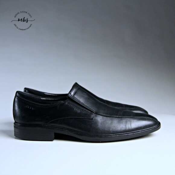 Ecco Helsinki Leather Loafer Men Black US 8 - 8.5 EU 42